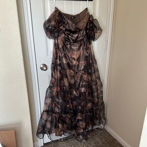 Elegant Floral Off-Shoulder Dress